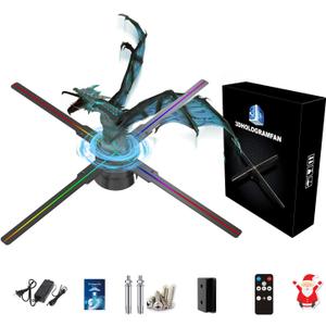 3DHologramFan,18.1" HologramFan with Remote/Bluetooth/WIFI/700 Video Library,Missyou Holographic Fan with HD LED 2000 * 1444PX Resolution Picture Fan Spinner Small for Shop/Bar/Christmas/Halloween