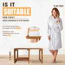 Adjustable Length 29 Inches Shower Stool Bench Chair Waterproof with Storage Shelf for Shaving Legs, Spa, Bath Seat in Bathroom, Inside Shower for Adults Seniors Elderly (Small 29 in)