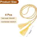 uxcell 4 Pcs Graduation Cords, Graduation Tassel Honor Cords, 2025 Graduation Honor Cord with Tassel, Braided Cords for Graduation Bachelor Gown Sewing, Gold+White