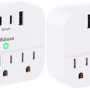 2 Pack Cruise Ship Essentials, Cruise Power Strip with Foldable Plug, Travel Essentials with USB C, Outlet Extender No Surge Protector, Multi Plug Wall Outlet, Outlet Adapter Japan Plug Adapter (White)