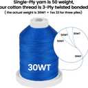 New brothread - 18 Options - Multi-Purpose 100% Mercerized Cotton Thread 50S/3 600M Each Spool for Quilting, Serger, Sewing and Embroidery - 8xWhite with Clear Plastic Storage Box