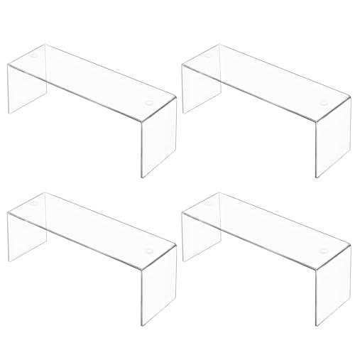 Aminigram 4 Packs Cabinet Organizer Shelf, Acrylic Kitchen Counter Shelves Organizer, Spice Rack for Dishes, Spices, Soda Cans and Bottles（12.4 x 4 x 4.6 inch）