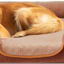 DUMOS Orthopedic Dog Bed, Washable Dog Couch Bed with Removable Cover, Waterproof Pet Bed for Medium Size Dogs, Memory Foam Pet Bed Non-Slip Base, Brown