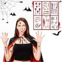 JACKGOLD Halloween Costume Poncho Halloween Party Costume Set Vampire Costume Pumpkin Clothing Role Play (Black Red)