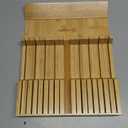 Utoplike In-drawer Knife Block Bamboo Kitchen Knife Drawer Organizer Large, handle Steak knife Holder without Knives, Fit for 16 Knife and 1 Sharpening Steel (Knives & Sharpening Not Included)