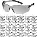 Queekay 50 Pcs Safety Glasses Impact UV Scratch Glasses Bulk Eye Protection for Men Working Lab Construction Science(Gray)