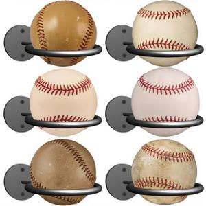 Baseball&Softball Display Memorabilia Holder Baseball Bat Storage Baseball Display Holders Heavy-Duty Wall Mount Rack for Collectibles Black 3PCS Hardware Included (6 Pack)