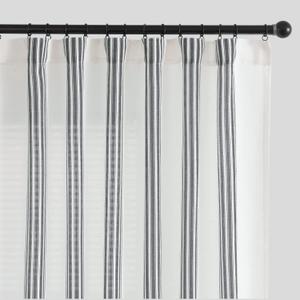 jinchan Striped Linen Blend Curtains 108 Inches Long for Living Room Black Stripe Semi Sheer Light Filtering Modern Farmhouse Drapes Bedroom Curtain Set 2 Panels (50"W x 108"L (Pack of 2)