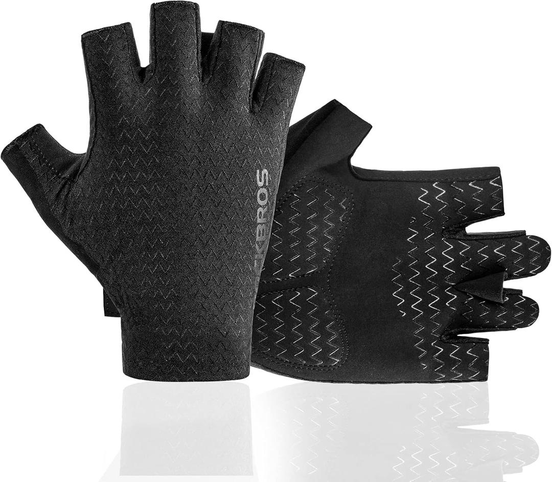 ROCKBROS Cycling Gloves - Half Finger MTB & Road Biking Gloves for Men & Women - Absorbing Gel Pad, Anti-Slip, Breathable
