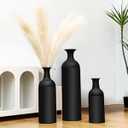 Black Tall Floor Vases Set 27/20/16 Inches Large Metal Floor Standing Vase Set of 3 for Living Room Bedroom Home Hallway Office Decor