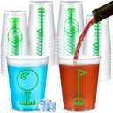 Qinyoung 40 Pcs 12 oz Golf Party Cups Reusable Plastic Clear Frosted Cups Bulk for Sports Golf Birthday Party Supplies Favors Housewarming Gift, Dishwasher Safe