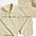 Vssjavun Mens Short Sleeve Button Down Shirts Casual Cotton Shirt Summer Beach Shirts (Beige, XXXL)