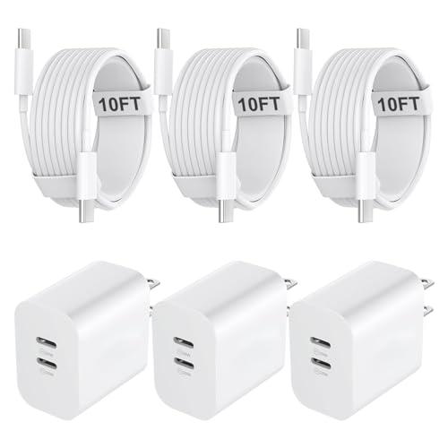 USB C Charger for iPhone 16/15 Pro Max Charger Fast Charging, 20W C Charge Block with 10FT USB C to C Cord Cable Compatible for iPhone 16 15 Pro Max/16 15 Pro/16 15 Plus/16 15, 2 Pack