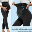 Fotociti 2/3/4 Pack Maternity Leggings With Pockets Over The Belly,Womens Pregnancy Workout Yoga Active Soft Tights Pants (Black)