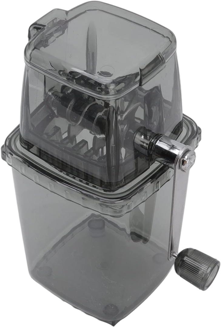 Hand Crank Ice Crusher, Manual Hand Crank Operated Breaker, Portable Chopper Transparent Stainless Steel Breaker Making Drinks Machine for Fast Coarse Shaved Fine Chips Ho (Gray)