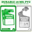 500 PCS Plastic Parking Permit Hang Tags Red Blank Rearview Mirror Placards Thick 18 Mil Waterproof PVC 3x5 Inch Single-Sided Printing with 5 Marker Pens for Temporary Parking Passes (500, Green)