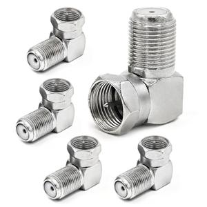 Coaxial Cable Right Angle Connector [5 Pack], Female to Male Adapter Right Angle Coax Connector F Male to Female Coaxial RG6 Adapter for Coax Cable and Wall Plates Coax 90.