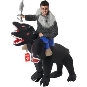 Morph Three Headed Dog Costume, Ride On Dog Costumes Adults, Inflatable Costumes Adult, Halloween Costumes for Adults, One Si