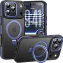 Magnetic Stand Case for iPhone 17 Pro Max, 2-in-1 Magnetic Stand Case & Protective Cover, Military Drop Tested, Anti-Fingerprint Matte Finish for Hands-Free at Work, Home and Travel, Blue