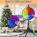 16-inch Prize Wheel Spinner with Stable Tripod Stand, Adjustable Height 36"-64" Spinning Wheel of Fortune, Dry Erase 12 Slots for Trade Shows, Parties & Events