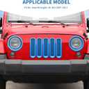  Jeep JK Front Grille Inserts & Headlight Cover Trim Ring for Jeep Wrangler JK JKU 2007-2017 Light Blue Exterior Accessories 9pcs