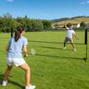 OLIXIS Badminton Net Set, 10FT/14FT/17FT Wide, 3-5FT Adjustable Height Multi Sport Net for Pickleball, Tennis, Volleyball, Soccer Tennis, Indoor Outdoor with Carry Bag, Easy Setup for Backyard