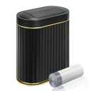 ELPHECO Bathroom Trash Can with Lid Butterfly, Motion Sensor Trash Can Bathroom Decor Automatic Garbage Can Wastebasket Bathroom Accessories, Kitchen, Living Room, Office, Black Gold