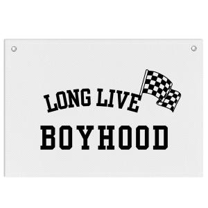 Threegoat Long Live Boyhood Banner, Toddler Boy Room Decor & Linen Wall Hanging Canvas Banner Flag, Boho Nursery Playroom Toddler & Boys Kids Room Decoration - D05