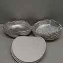 50 Pack 9 Inch Round Aluminum Pans with Cardboard Lids - Disposable Tin Foil Pans, Food Containers for Cake Baking, Cooking, Reheating, Roasting, Storage