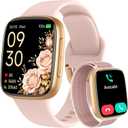 Smart Watch for Women, Answer/Make Call, 1.85" AMOLED Always-On Display Screen Smartwatch for iPhone & Android, 3ATM Waterproof Fitness Tracker with Heart Rate/Sleep/SpO2 Monitor, 100+ Sport Modes, Pink, 1.85