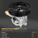 AATEE Power Steering Pump with Pulley for:-Dodge Caliber 2007-2011 2.4L, Caliber 2010 2012 2.0L for:-Jeep Compass Patriot 2007-2017 2.4L 2.0L Replace# 20-2401 96-2401 202401 962401 5105048AA 5105048AB