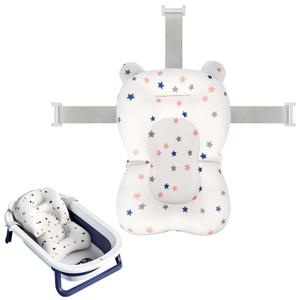 Colorlife Baby Bath Seat Support Net Infant Bathing Seat Support Mat, Adjustable Comfortable Non-Slip Three-Pointed Baby Shower Net Bathtub Sit Up Mesh for Newborn 0-12 Months-Star(No Bathtub)