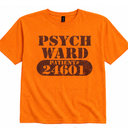 Psych Ward Escaped Mental Patient Halloween Costume T-Shirt (Orange, XL)