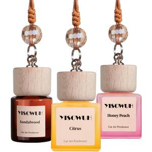 4 x Car Air Fresheners 3-Pack Long Lasting Hanging Freshener for Auto and Home, 3pcs Sandalwoodt&Citrus&Fruit