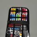 JUNING Sewing Kit with Case Portable Sewing Supplies for Home Traveler, Adults, Beginner, Emergency, Contains Thread, Scissors, Needles,Measuring Tape (M-18 Threads-Black)