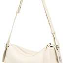 LA FESTIN Crossbody Bags for Women Genuine Leather Shoulder Bag Designer Handbags Small Hobo Bags with Adjustable Strap (White)