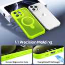 MOCCA Design for iPhone 15 Pro Case with Magnetic Invisible Stand [Full Camera Protection] [Compatible with Magsafe] Military Drop Shockproof Translucent Matte Phone Case Cover 6.1",Fluorescent Green