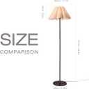 KUNJOULAM Modern Floor Lamp, Black Pole Floor Lamps, Simple Design Tall Lamp with Beige Lampshade, Standing Lamp for Living Room, Bedroom, Office, Home (Without Bulb)