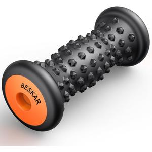 BESKAR Foot Massager Roller for Plantar Fasciitis Relief, Portable, Deep Tissue Muscle Massage, Foot Arch and Heel Pain, Reflexology Tool (Black)