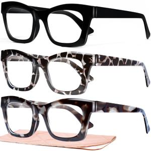 CCVOO Oprah Style Reading Glasses for Women, Stylish Eyeglasses, Blue Light Readers for Women, Computer Eye Glasses, Cheaters (A2 Smoky Safari)