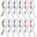 Senbowe 12 Pack Beach Towel Clips,Pool Chair Clips,Heavy Duty Plastic Clothes Pins,Quilt Drying Clips,Windproof Clothes Clips,Keep Your Towel,Clothes,Blankets to Dry on Clothesline and Hanging Rack (Blue, Green, Pink (3.7 Inch))