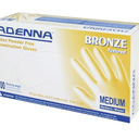 Adenna BRZ645 Bronze 5.5 mil Powder-Free Latex Gloves, Medical Grade, White, Medium, Box of 100