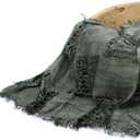 Honra Newborn Photography Props Baby Photo Posing Wraps Girls Boys Photoshoots Blanket Vintage Fringed Texture Layers (Green)