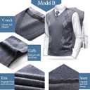 Mens Argyle Sweater Vests Classic V-Neck Sleeveless Pullover Grey Black Knitwear Nice Tank Tops for Dad Husband (XX-Large)