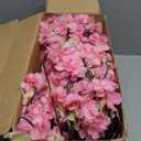 Artificial Cherry Blossom Branches, 4 Pcs 23.6 inch Faux Silk Cherry Blossom Flowers Fake Spring Cherry Blossom Floral Stems for Vase Summer Wedding Table Centerpieces Indoor Home Decor (Pink)