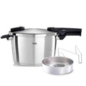 Fissler Vitaquick Premium Pressure Cooker, 8.5 Quart with Steamer Insert and Tripod