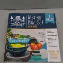 Camco Life is Better at The Campsite Nesting Bowl Set with Lids | Great for On-The-Go Lifestyles | Features (4) Durable Melamine Bowls with (4) Plastic Lids (53451) (Multi Size)