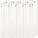 20 Pack White Taper Candles 12 Inch Tall 3/4 Inch Thick Burn 10 Hours