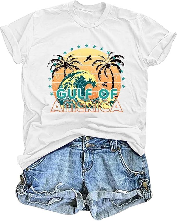 Womens Cute Sunshine Graphic Tees Summer Casual Loose Tops Funny Letters Print T Shirts Short Sleeve Shirts