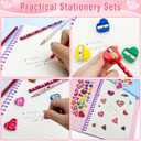 28 Pack Valentines Day Classroom Exchange Gift for Kids with Stationery Set Assorted Valentines Day Cards for Kids School Valentines Party Favors for Class with Goodie Bag, Pencils, Stickers, Erasers